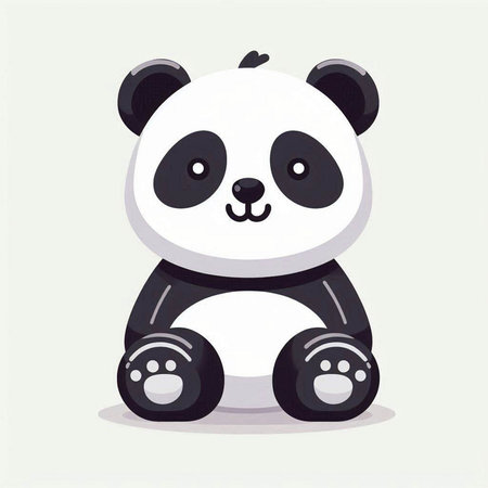 Cute panda vector illustration. Cute cartoon animal character.のイラスト素材
