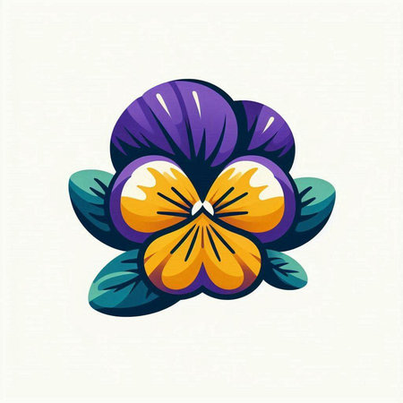 Viola flower vector illustration. Floral design element. Flower icon.のイラスト素材