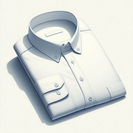 folded white shirt on a light background. 3d render illustrationのイラスト素材