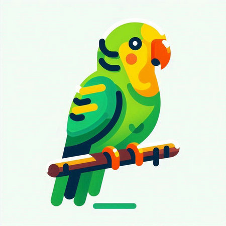 Colorful parrot isolated on a white background. Vector illustration.のイラスト素材