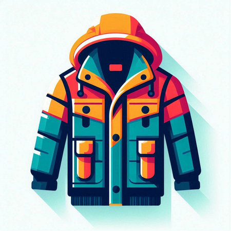 Fireman jacket. Vector illustration of a fireman jacket with a hood.のイラスト素材