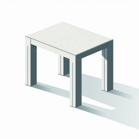 Illustration of a 3d table with shadow on a white backgroundのイラスト素材