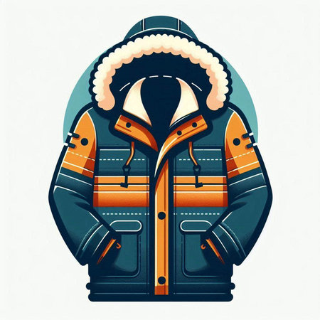 Men's winter jacket isolated on a white background. Vector illustration.のイラスト素材