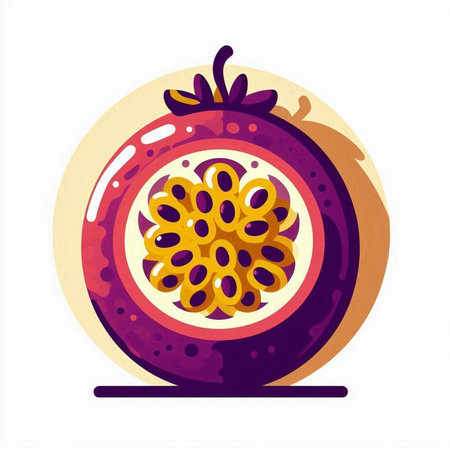 Passion fruit isolated on white background. Hand drawn vector illustration.のイラスト素材