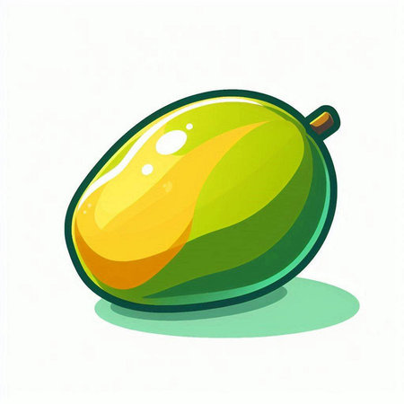 Mango fruit icon, vector illustration, isolated on white background.のイラスト素材