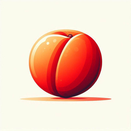 Peach vector illustration isolated on white background. Peach fruit icon.のイラスト素材