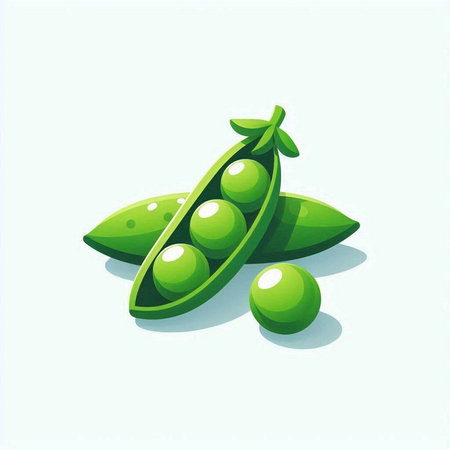 green peas on a white background. vector illustration. Eps 10.のイラスト素材