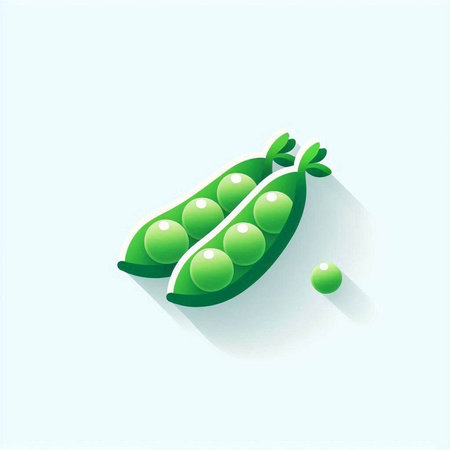 Green peas icon. Vector illustration. Flat design style. EPS 10のイラスト素材