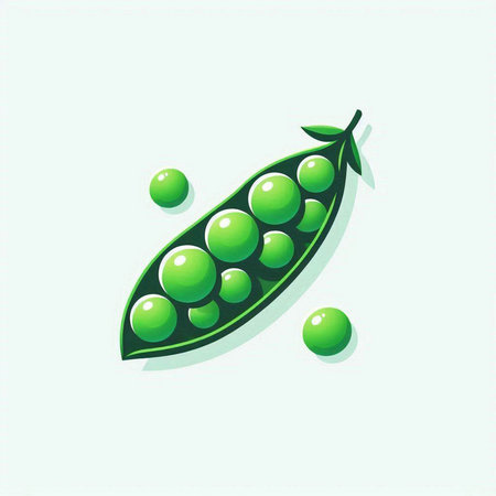 Green peas icon isolated on light background. Vector illustration. Eps 10.のイラスト素材