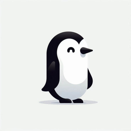Cute penguin isolated on a white background. Vector illustration.のイラスト素材