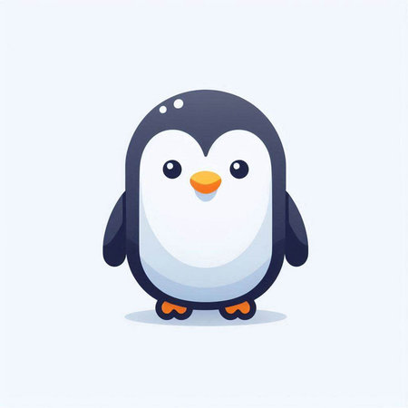 Cute cartoon penguin. Vector illustration of a penguin.のイラスト素材