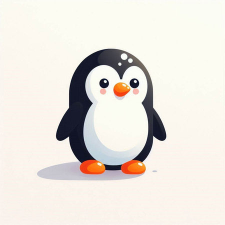 Cute penguin cartoon vector illustration. Cute cartoon penguin.のイラスト素材