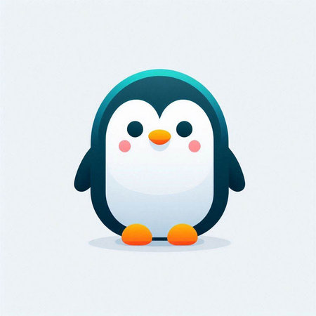 Cute cartoon penguin. Vector illustration of a funny animal.のイラスト素材
