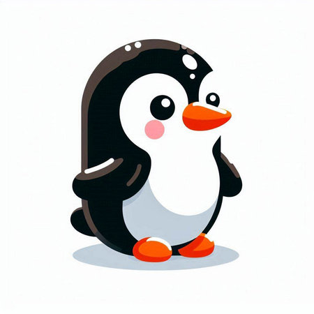 Cartoon penguin on a white background. Vector illustration of cartoon penguin.のイラスト素材