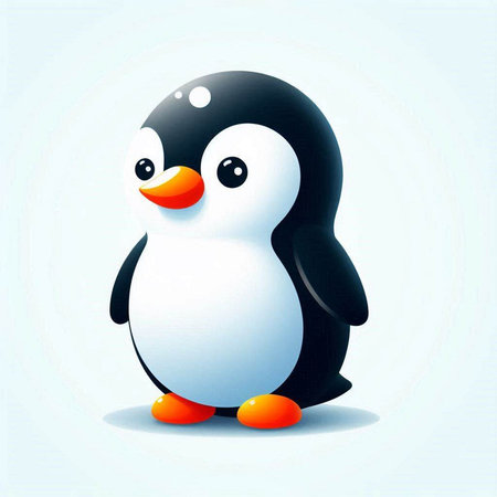 Penguin vector illustration. Cute cartoon penguin character.のイラスト素材
