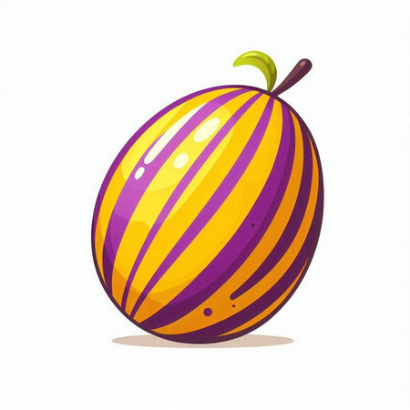 Illustration of a plum isolated on a white background. Vector illustration.のイラスト素材