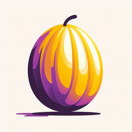 Illustration of a watercolor melon on a white background.のイラスト素材