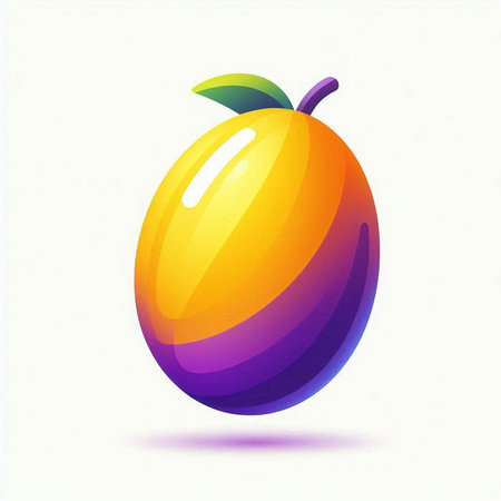 Illustration of a mango on a white background. Vector illustration.のイラスト素材