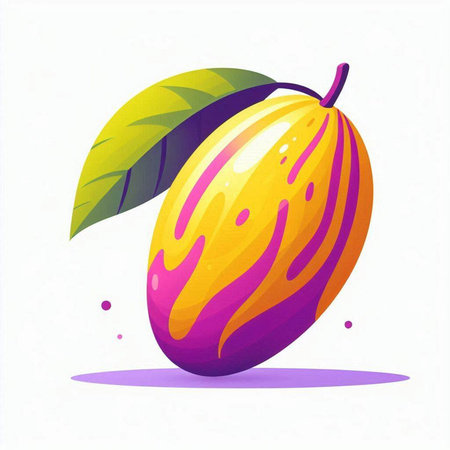 Mango fruit vector illustration isolated on white background. Vector illustration.のイラスト素材