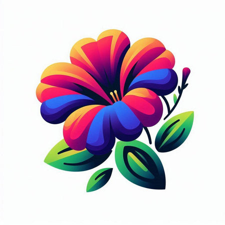 Colorful flower isolated on a white background. Vector illustration for your designのイラスト素材