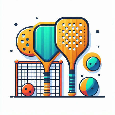 Vector illustration of table tennis game with racket, ball and net. Line art design for web, site, advertising, banner, poster, board and print.のイラスト素材
