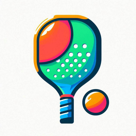 Tennis racket and ball on the white background. Vector illustration.のイラスト素材
