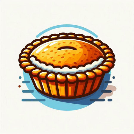 Illustration of a pie on a white background. Vector illustration.のイラスト素材