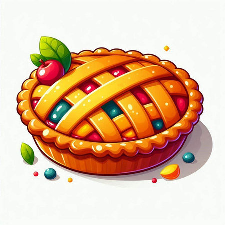 Illustration of apple pie on white background. EPS 10 vector file includedのイラスト素材