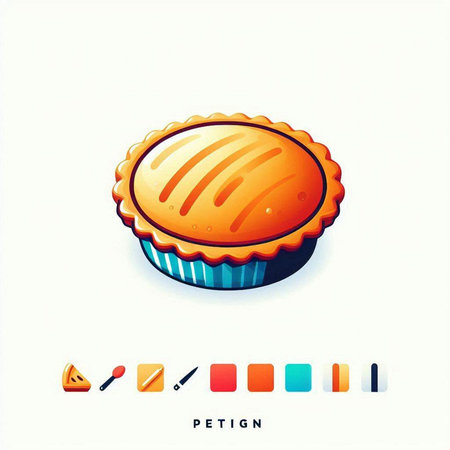 Illustration of a pie with a filling on a white background.のイラスト素材