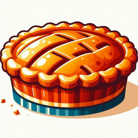 Illustration of a pie on a white background. Vector illustration.のイラスト素材