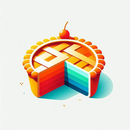 Birthday cake with cherry icon. Vector illustration. Eps 10.のイラスト素材