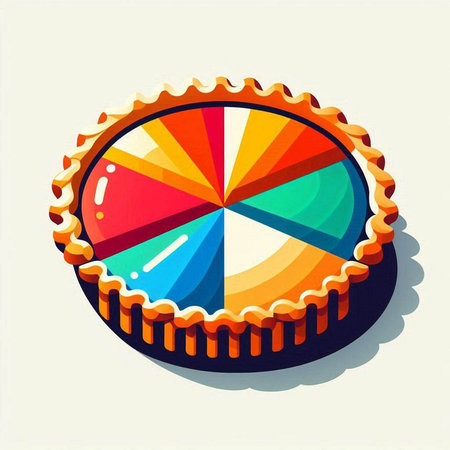 Colorful pie chart on a white background. 3d vector illustrationのイラスト素材