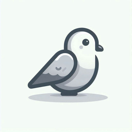 Pigeon on white background. Vector illustration in cartoon style.のイラスト素材