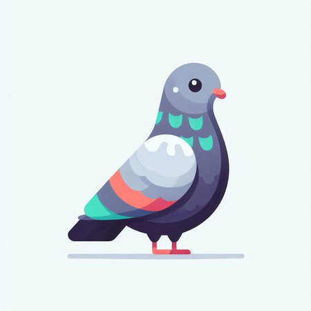 Pigeon in flat style. Pigeon vector illustration.のイラスト素材