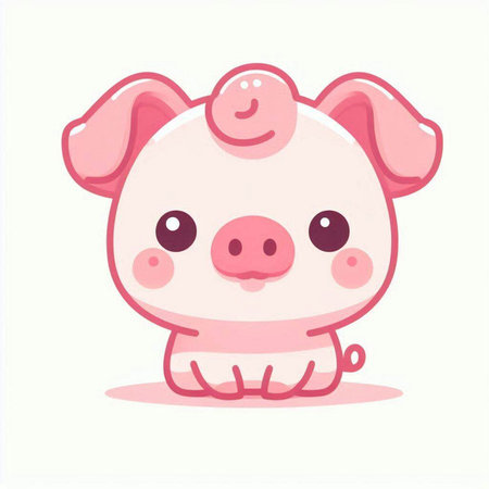 Cute pig cartoon vector illustration. Cute pig cartoon vector illustration.のイラスト素材