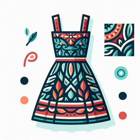 Hand drawn doodle illustration of a woman's dress. Vector illustration.のイラスト素材