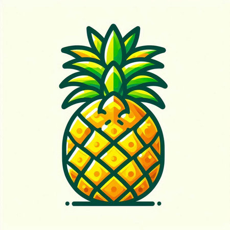 Pineapple fruit icon. Vector illustration in trendy flat style.のイラスト素材