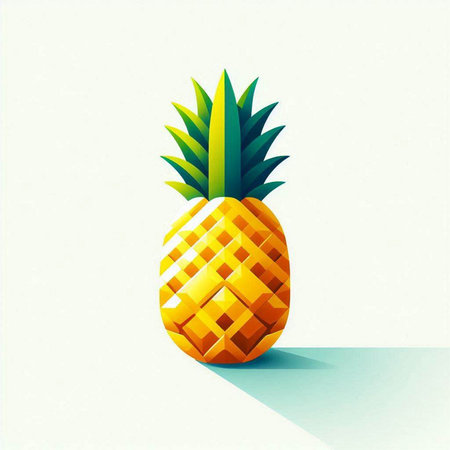 Pineapple on white background. Vector illustration. Eps 10.のイラスト素材