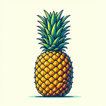 Pineapple vector illustration isolated on white background. Pineapple iconのイラスト素材