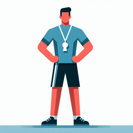 Man in sportswear with medal. Flat style vector illustration.のイラスト素材