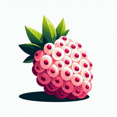 Raspberry fruit isolated on white background. Vector illustration. Eps 10.のイラスト素材