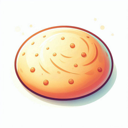 Illustration of a hamburger bun with cheese on a white backgroundのイラスト素材