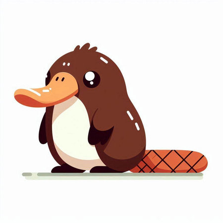 Cute cartoon duck isolated on a white background. Vector illustration.のイラスト素材