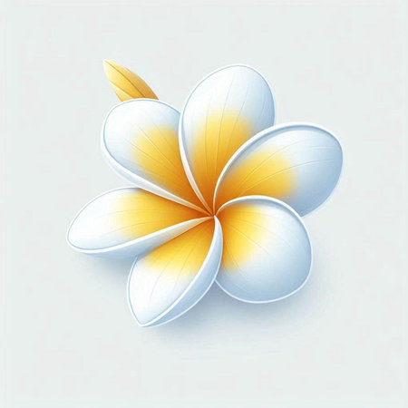 Frangipani flower on the white background. Vector illustration.のイラスト素材