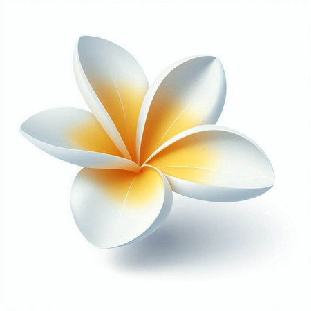 Frangipani flower isolated on white background. Vector illustration.のイラスト素材