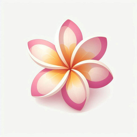 Frangipani flower design on white background, vector illustration.のイラスト素材