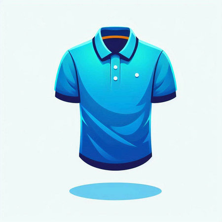 Blue polo shirt isolated on a white background. Vector illustration.のイラスト素材