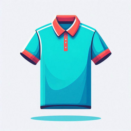 Blue polo shirt isolated on a white background. Vector illustration.のイラスト素材