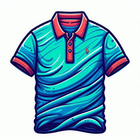 Blue polo shirt isolated on a white background. Vector illustration.のイラスト素材