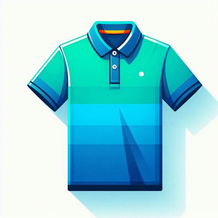 Blue polo shirt isolated on a white background. Vector illustration.のイラスト素材